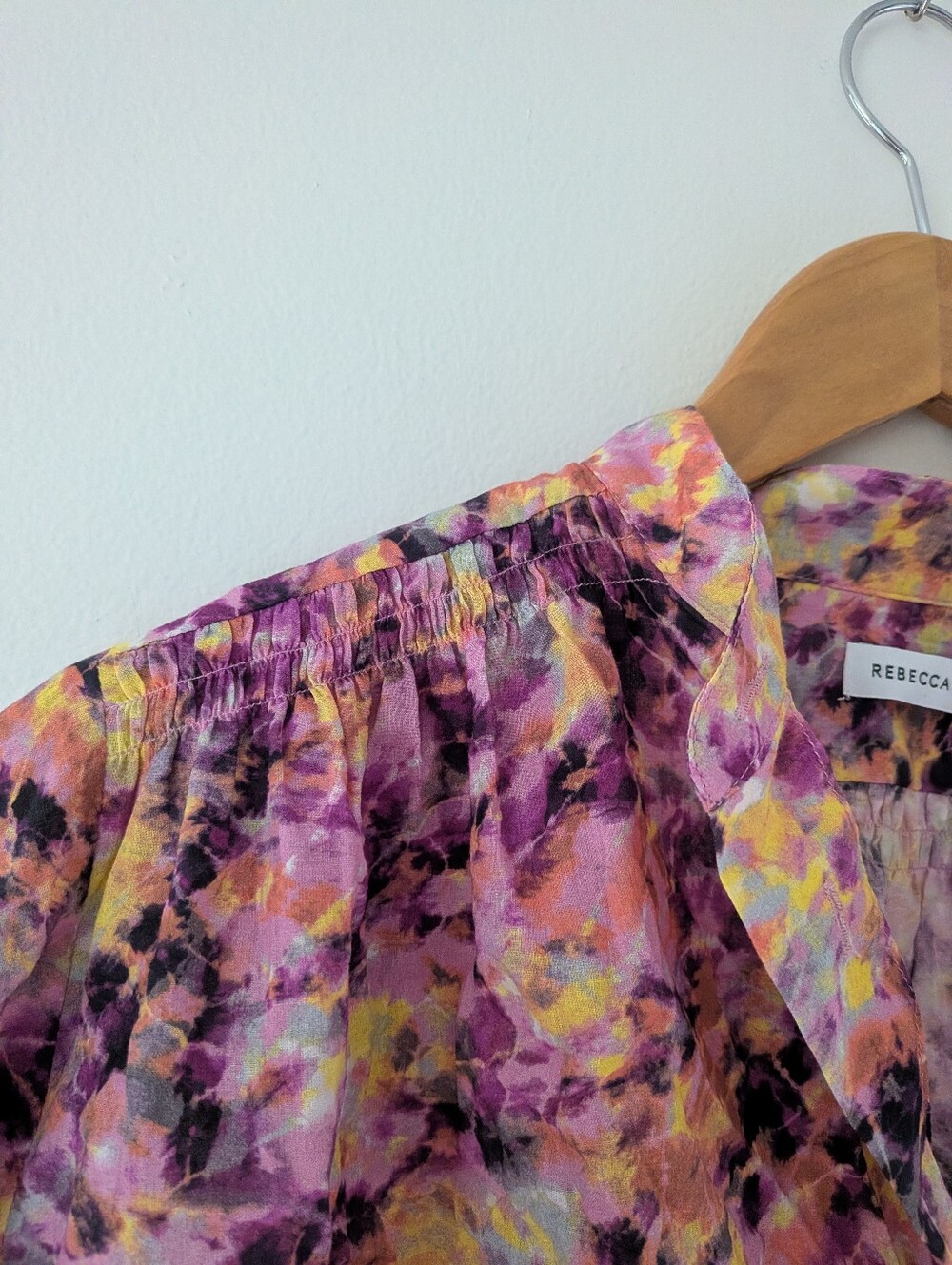 NWT! Rebecca Minkoff Tie-dye Print Isha Blouse - Picture 3 of 11